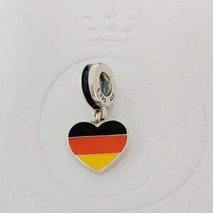 Pandora Germany Flag Dangle Charm Heart Flag Pendant
